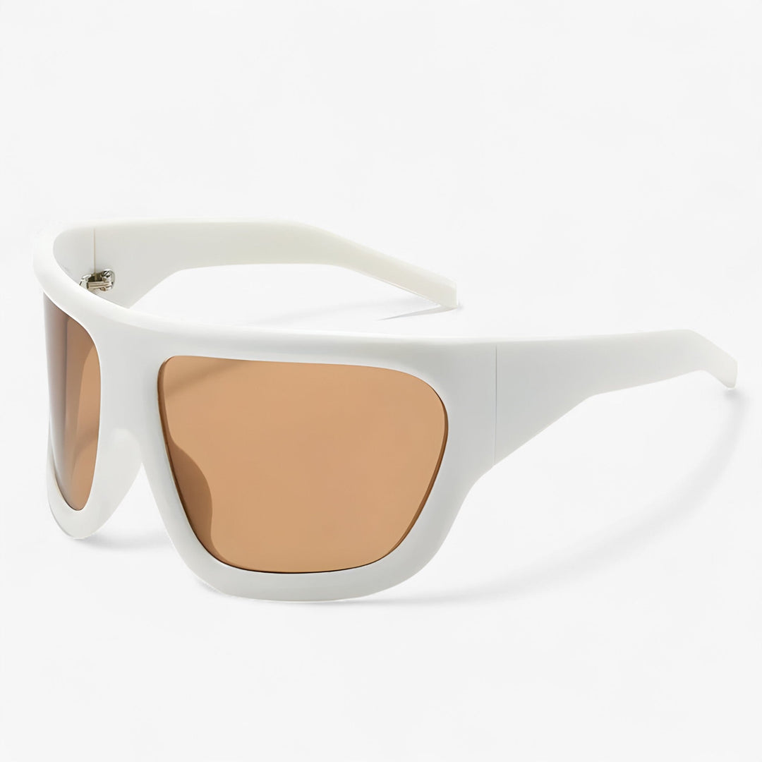 Oversized Steampunk Sports Sunglasses with Wraparound Design – Ignix-White Brown-State of Style