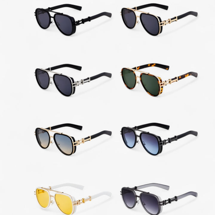 Oversized steampunk sunglasses with polarized lenses – Arclight-Black-State of Style