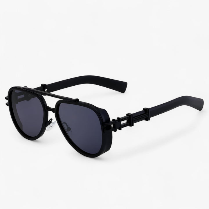 Oversized steampunk sunglasses with polarized lenses – Arclight-Black-State of Style