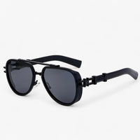 Oversized steampunk sunglasses with polarized lenses – Arclight-Black-State of Style