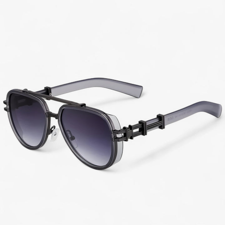 Oversized steampunk sunglasses with polarized lenses – Arclight-Gray Black-State of Style