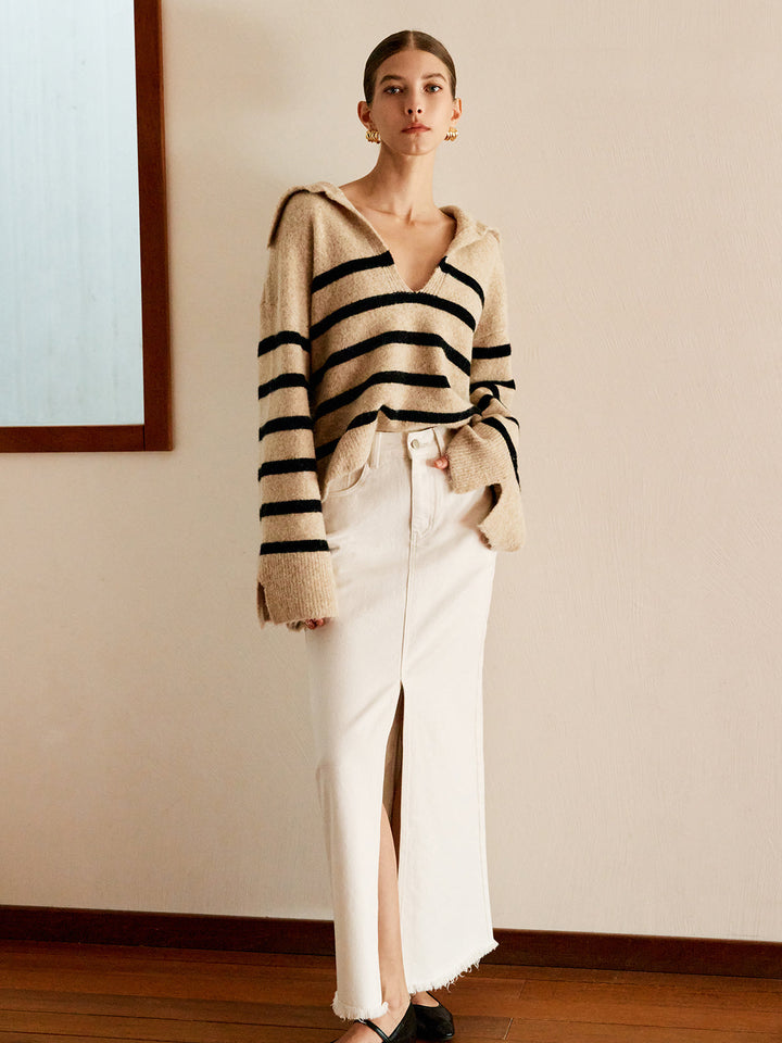 Oversized Striped Sweater for Women – Celina-Beige-XS-State of Style
