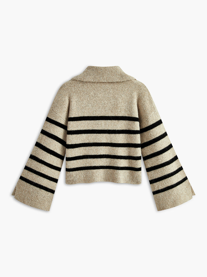 Oversized Striped Sweater for Women – Celina-Beige-XS-State of Style