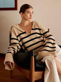 Oversized Striped Sweater for Women – Celina-Beige-XS-State of Style