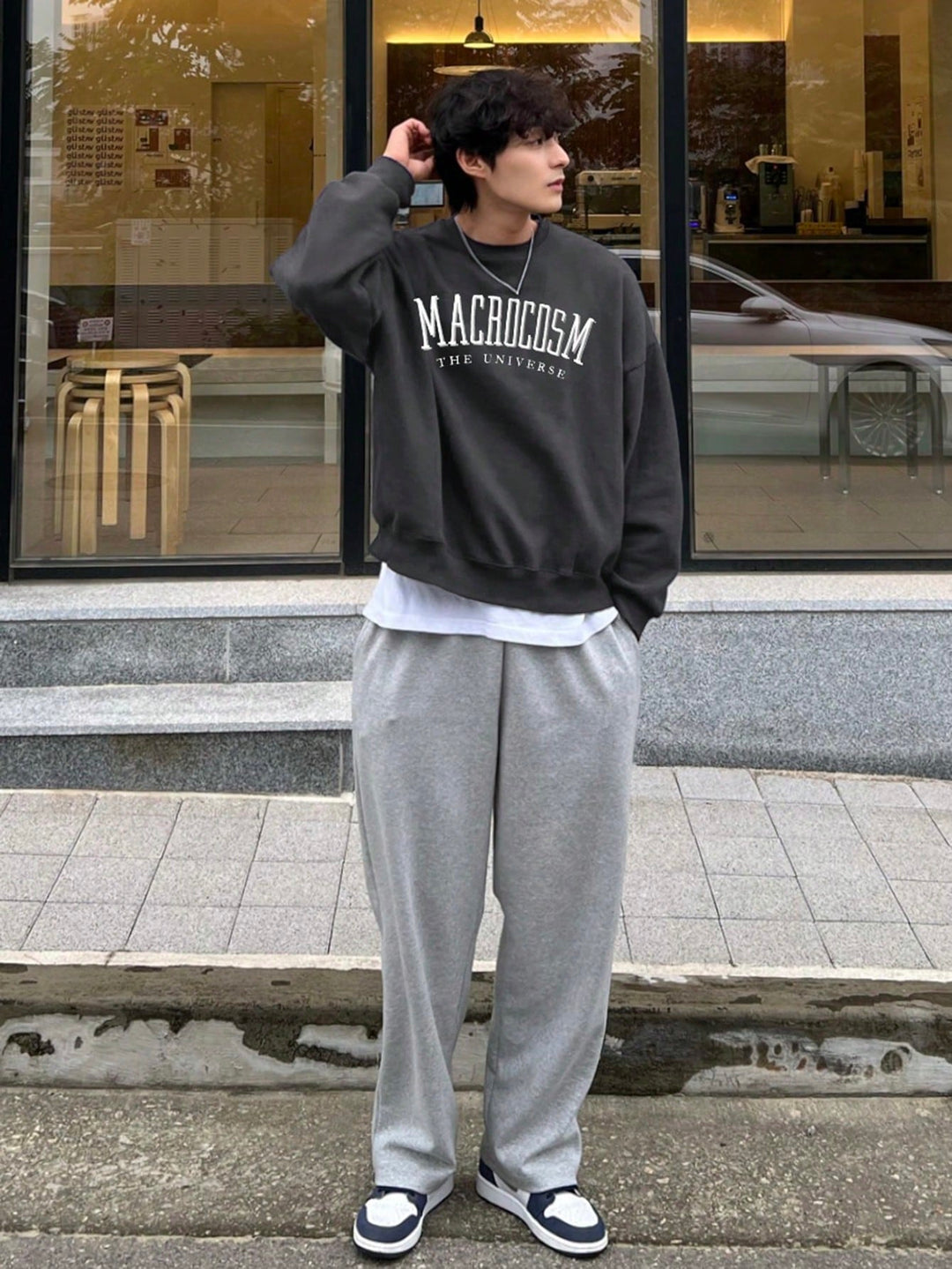 Oversized Sweatshirt for Men - Norveric-Dark Grey-S-State of Style