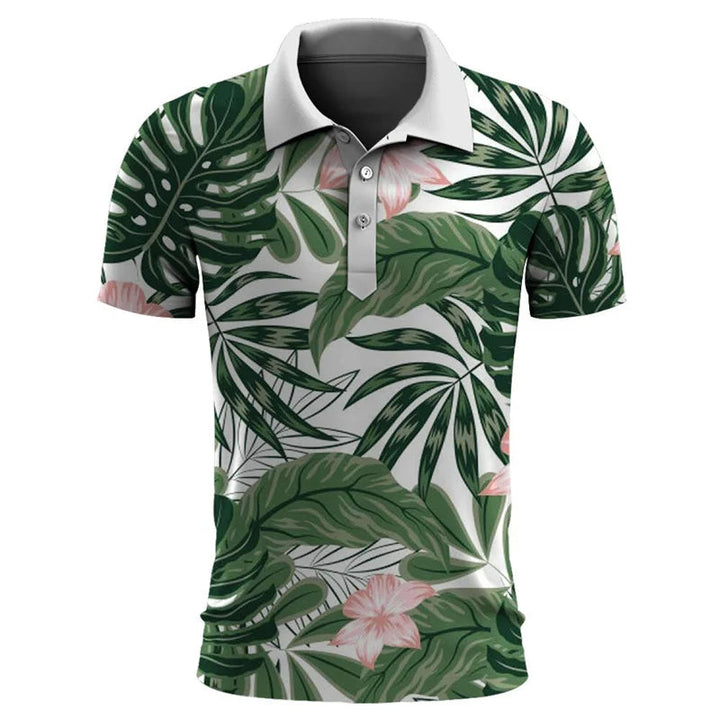 Oversized Tropical Paradise Polo-Green-2XL-State of Style