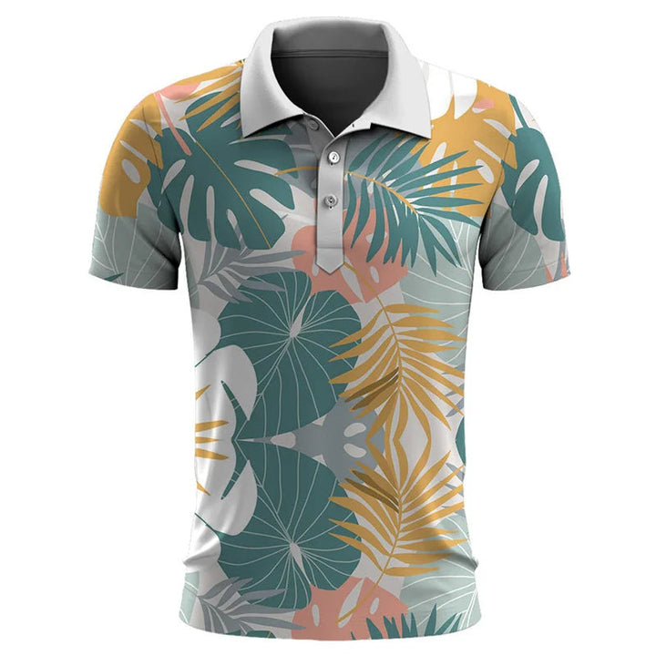 Oversized Tropical Paradise Polo-Yellow-2XL-State of Style