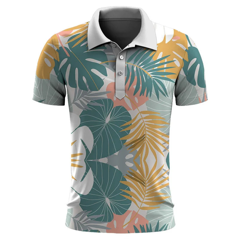 Oversized Tropical Paradise Polo-Yellow-2XL-State of Style