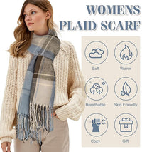 Oversized Winter Scarf - CozyPlaid-Black Red-State of Style