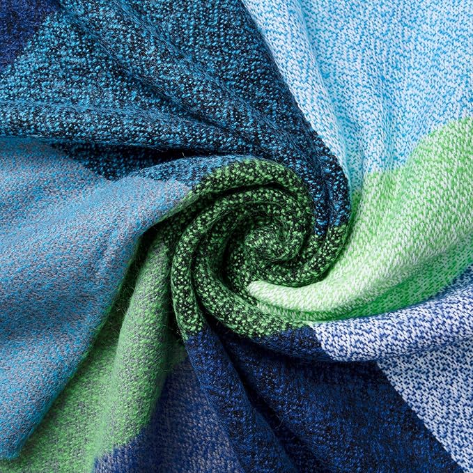 Oversized Winter Scarf - CozyPlaid-Black Red-State of Style