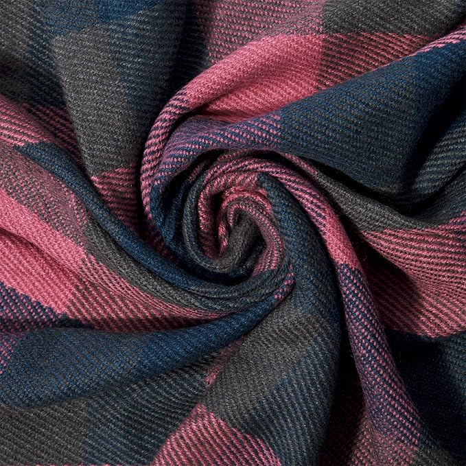 Oversized Winter Scarf - CozyPlaid-Black Red-State of Style