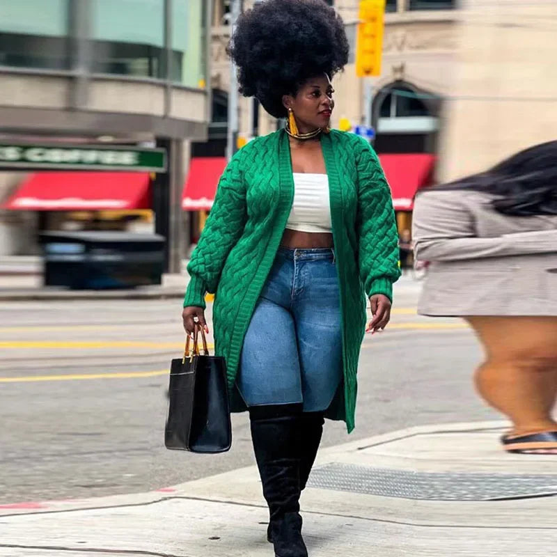 Oversized Winter Whisper Cosy Sweater-Green-XL-State of Style