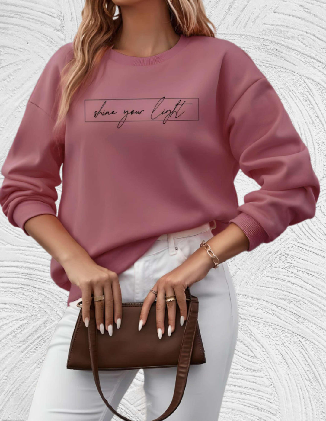 Oversized Women's Sweater with Round Neck - Luna-S-Wit-State of Style