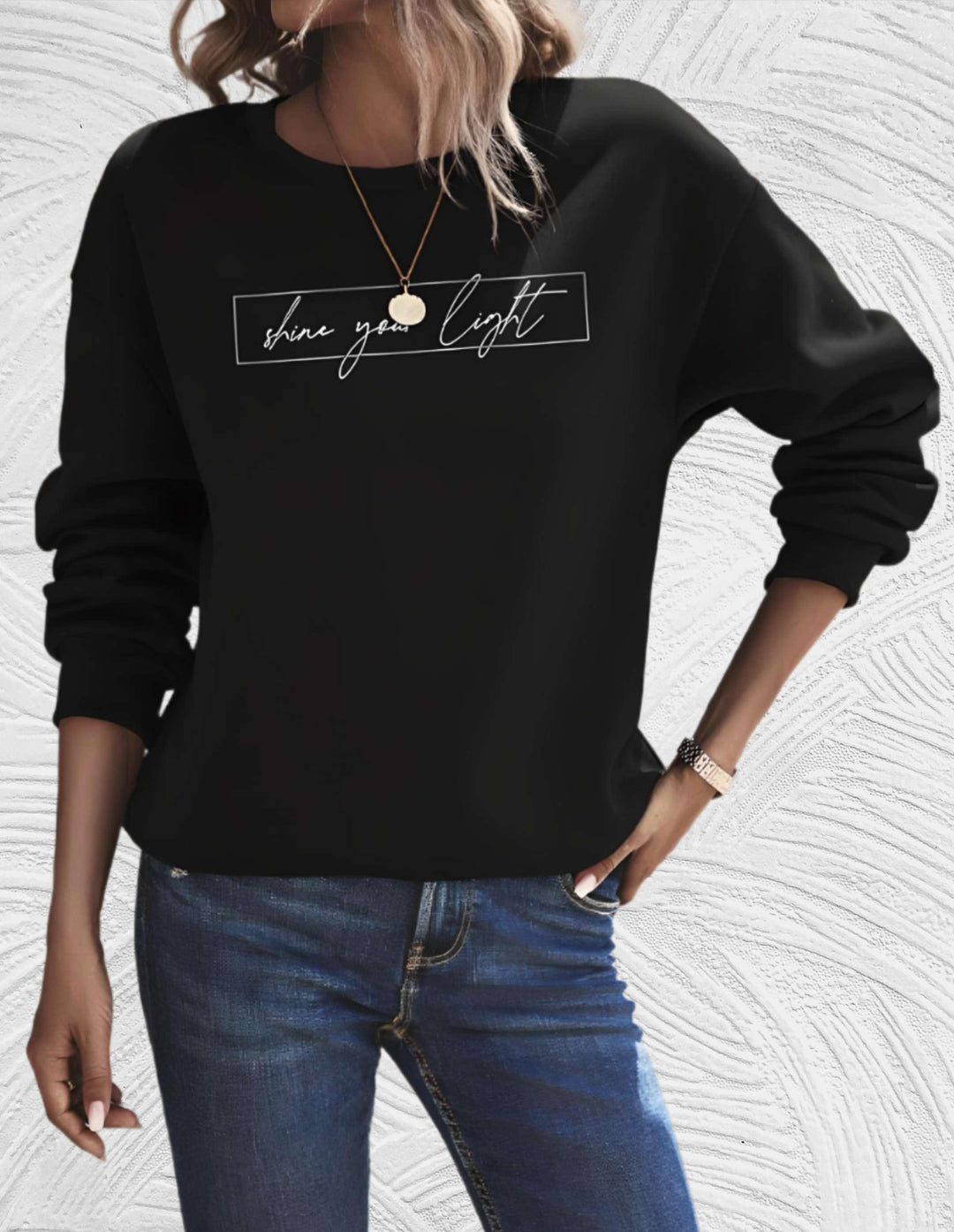 Oversized Women's Sweater with Round Neck - Luna-S-Wit-State of Style