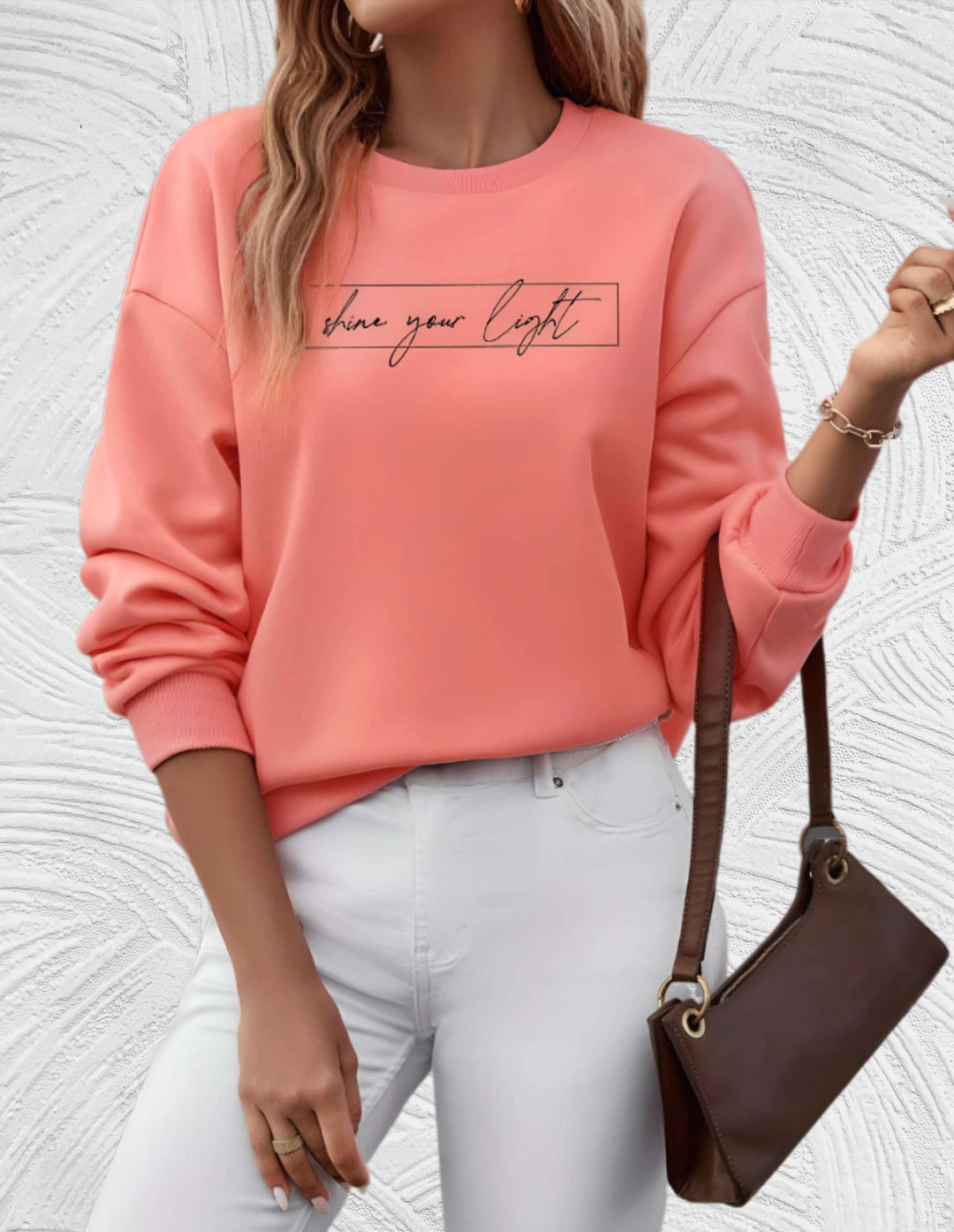 Oversized Women's Sweater with Round Neck - Luna-S-Wit-State of Style