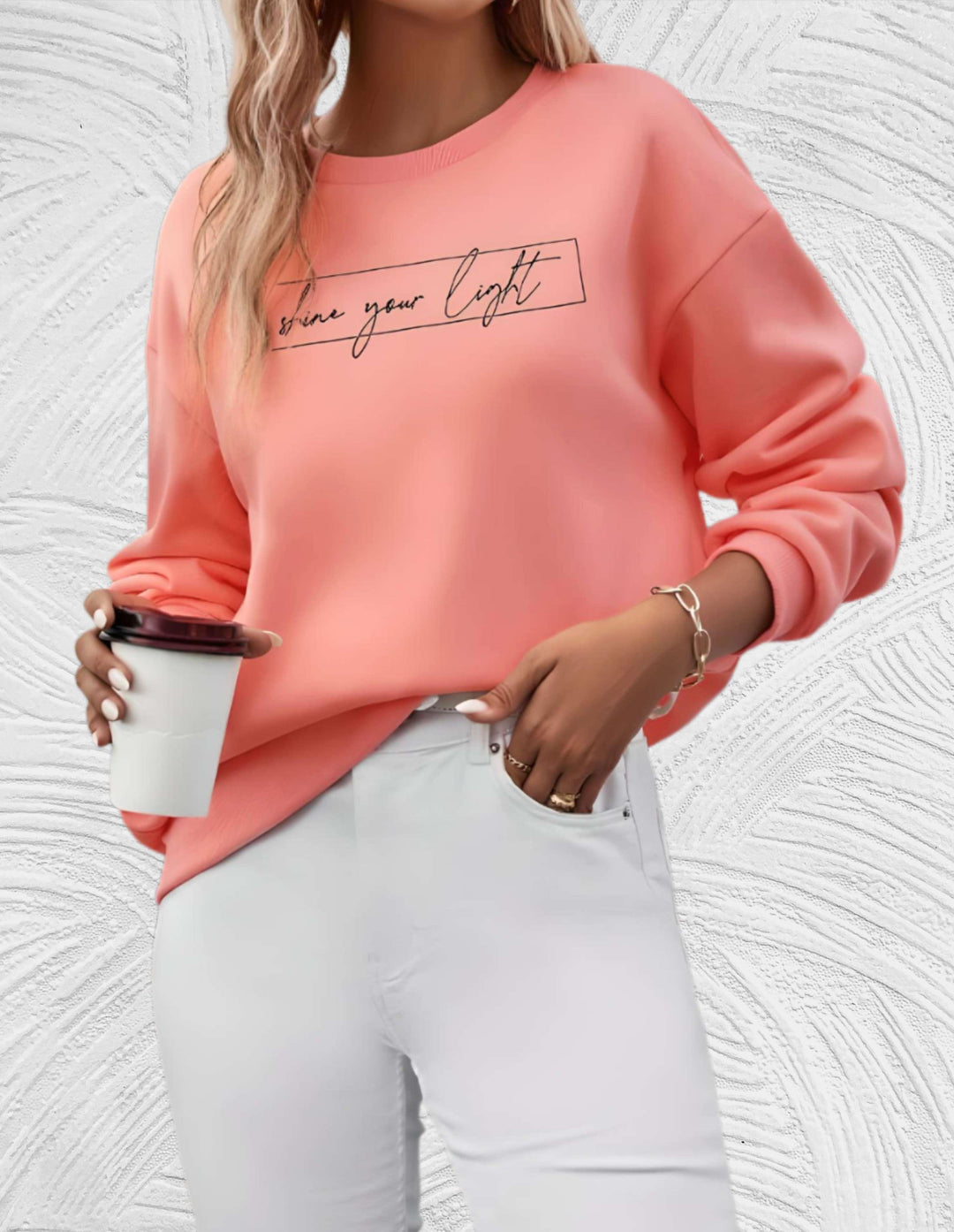 Oversized Women's Sweater with Round Neck - Luna-S-Wit-State of Style