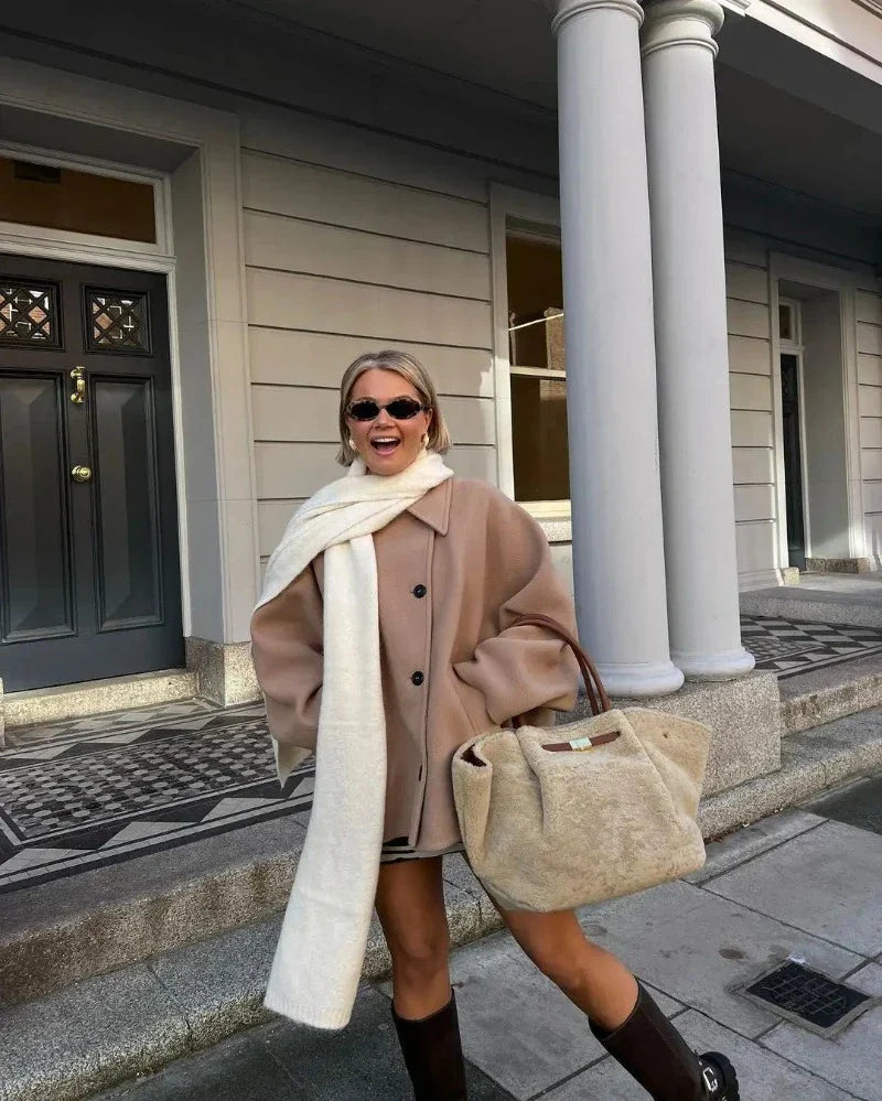 Oversized Women’s Winter Coat - Mila-Beige-XS-State of Style