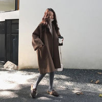 Oversized Wool Blend Trench Coat - Aura-Coffee-S-State of Style