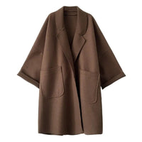 Oversized Wool Blend Trench Coat - Aura-Coffee-S-State of Style