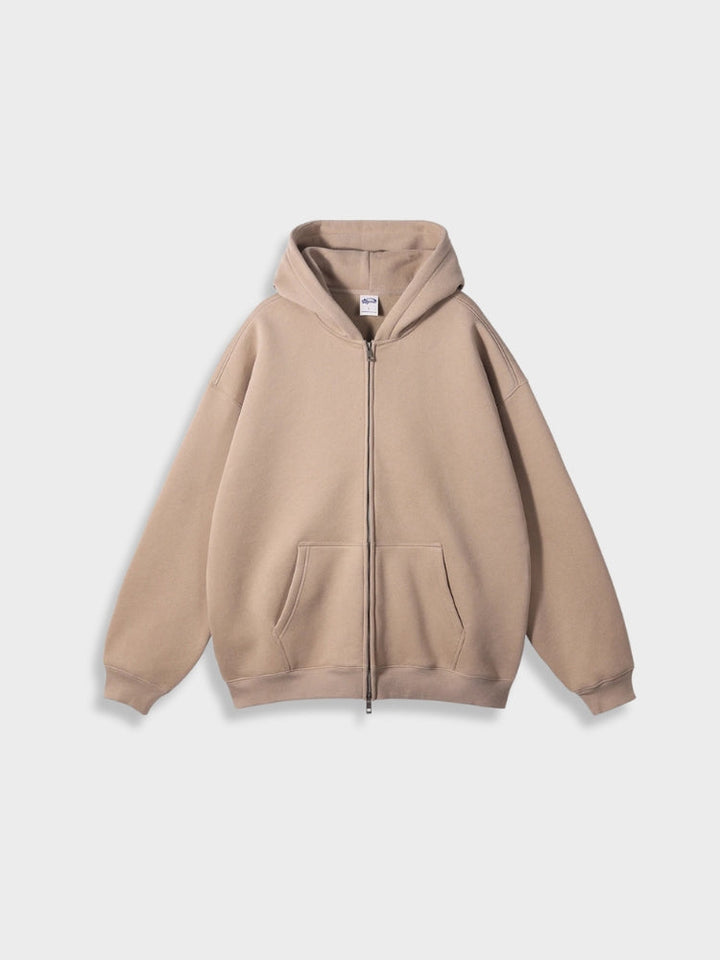Oversized Zip-Up Vest - Ava-Grey Apricot-S-State of Style