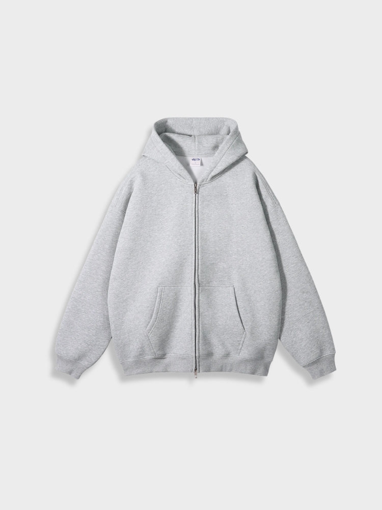 Oversized Zip-Up Vest - Ava-Light Grey-S-State of Style