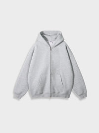Oversized Zip-Up Vest - Ava-Light Grey-S-State of Style