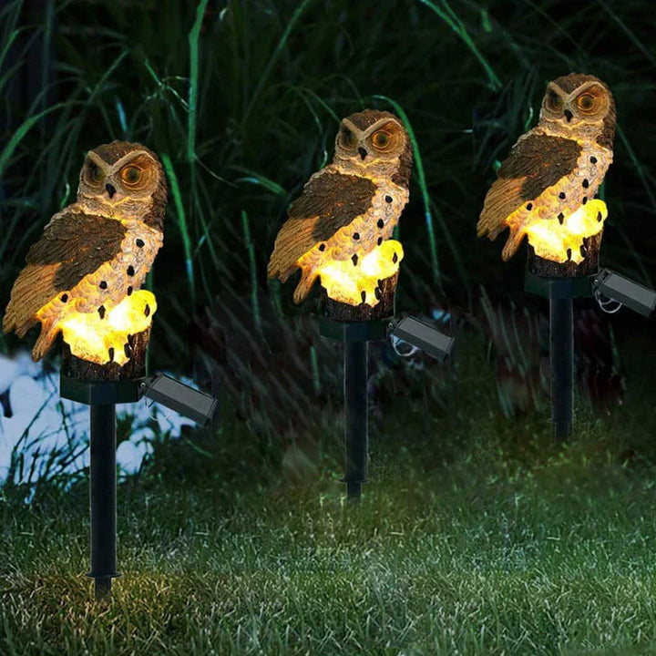 OwlGlow Solar-Powered Garden Lamp-Brown-45CM-State of Style