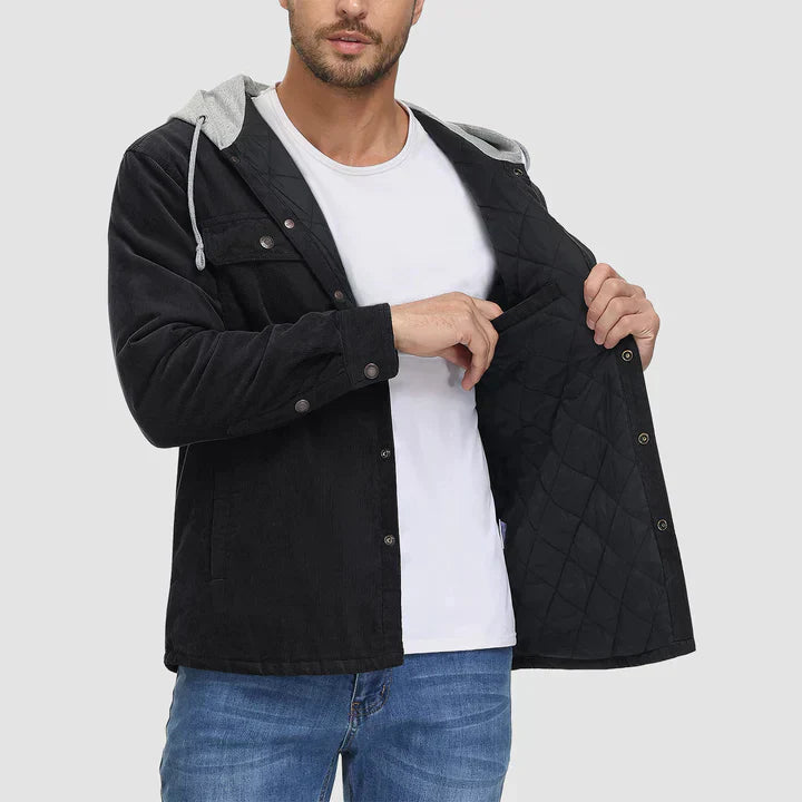 Padded Men's Jacket with Hood - Nordic-Donkergrijs-M-State of Style