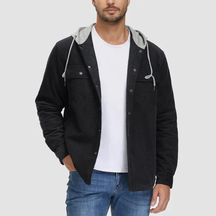 Padded Men's Jacket with Hood - Nordic-Donkergrijs-M-State of Style