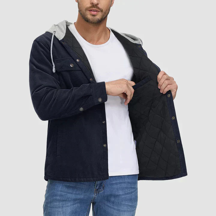 Padded Men's Jacket with Hood - Nordic-Donkergrijs-M-State of Style