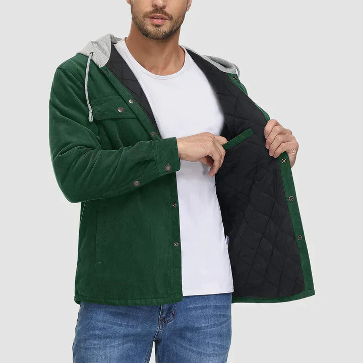 Padded Men's Jacket with Hood - Nordic-Donkergrijs-M-State of Style