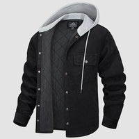 Padded Men's Jacket with Hood - Nordic-Donkergrijs-M-State of Style