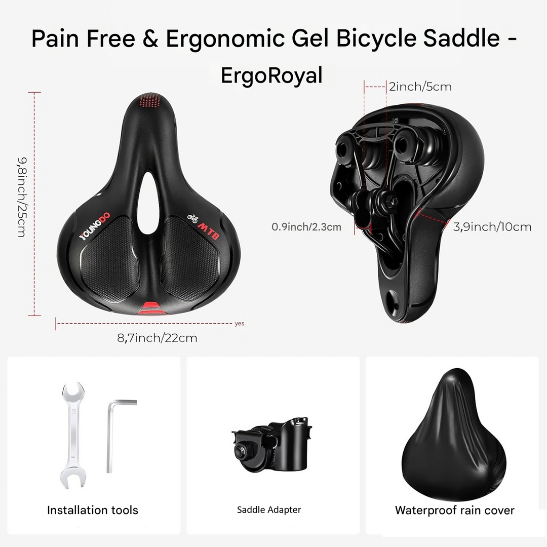 Pain-Free & Ergonomic Gel Bike Saddle - ErgoRoyal-Blue-State of Style
