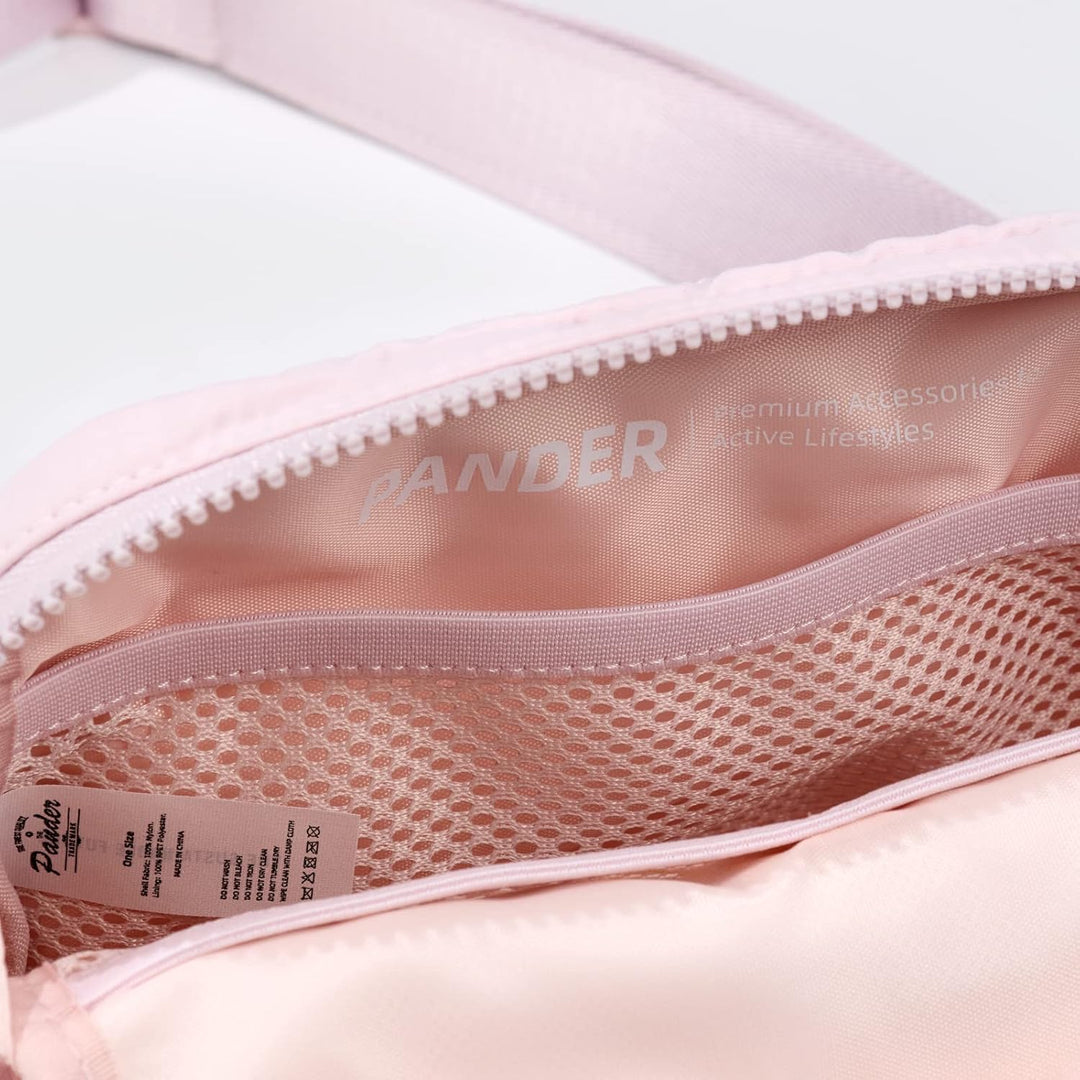 Large 2L Nylon Belt Bag with Adjustable Strap and Dual Compartments
