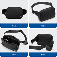 Large 2L Nylon Belt Bag with Adjustable Strap and Dual Compartments