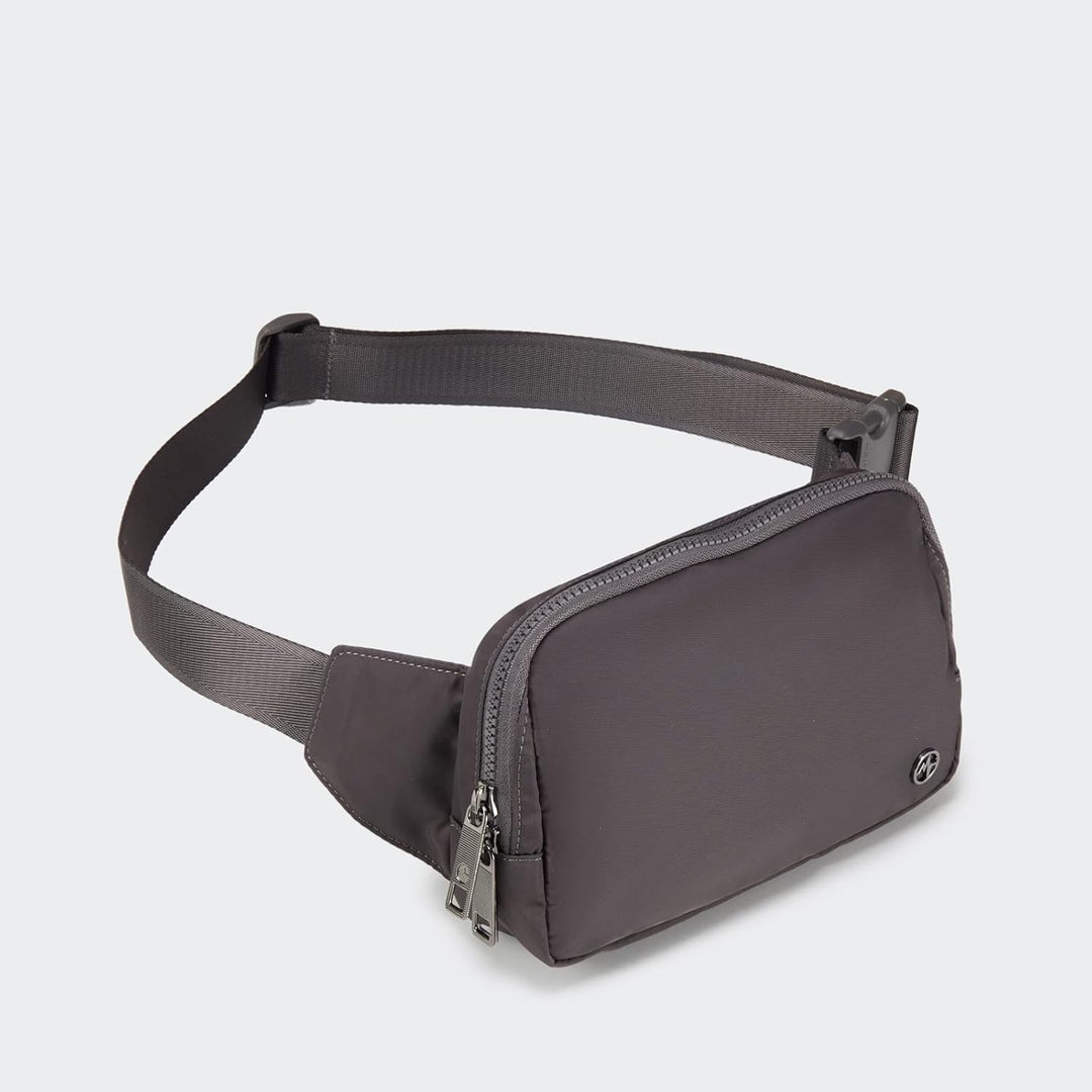 Large 2L Nylon Belt Bag with Adjustable Strap and Dual Compartments