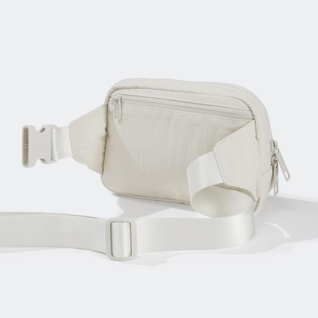 Large 2L Nylon Belt Bag with Adjustable Strap and Dual Compartments