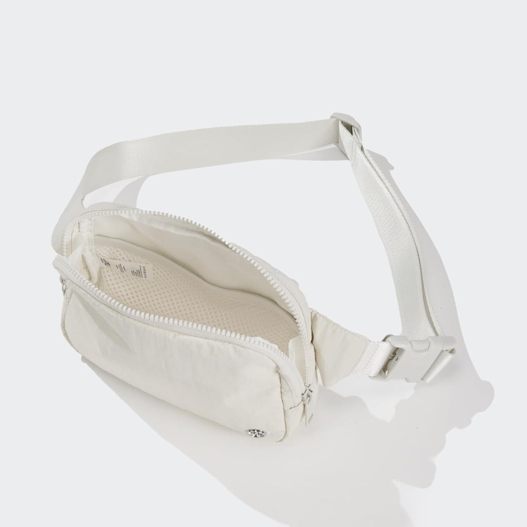 Large 2L Nylon Belt Bag with Adjustable Strap and Dual Compartments