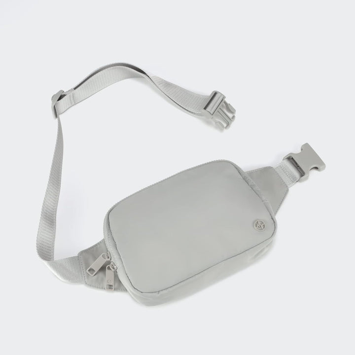 Large 2L Nylon Belt Bag with Adjustable Strap and Dual Compartments