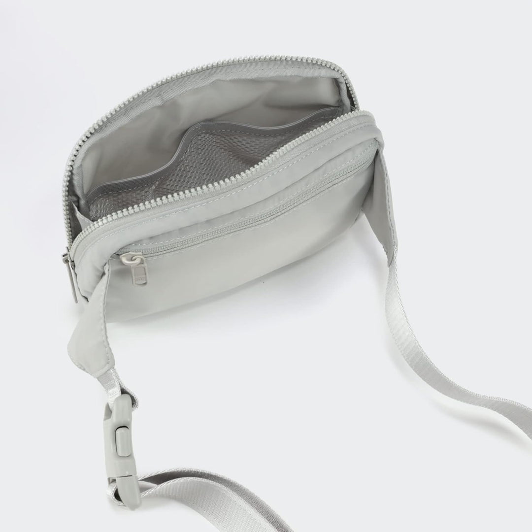 Large 2L Nylon Belt Bag with Adjustable Strap and Dual Compartments