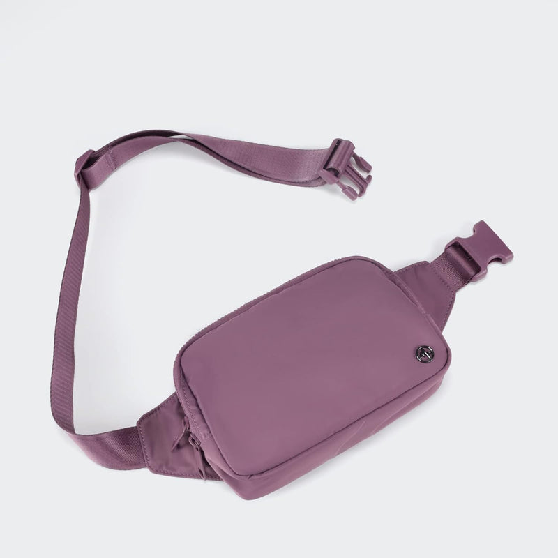Large 2L Nylon Belt Bag with Adjustable Strap and Dual Compartments