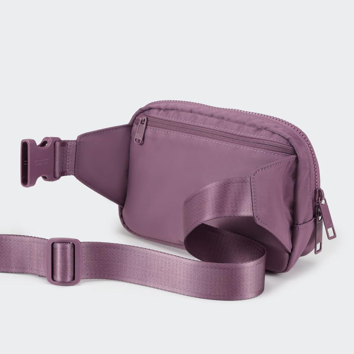 Large 2L Nylon Belt Bag with Adjustable Strap and Dual Compartments