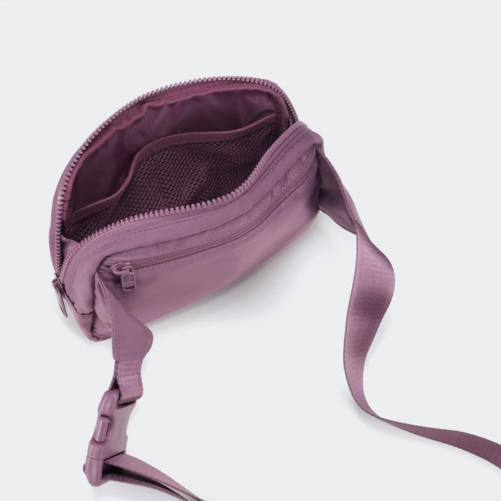Large 2L Nylon Belt Bag with Adjustable Strap and Dual Compartments