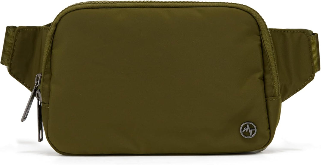 Large 2L Nylon Belt Bag with Adjustable Strap and Dual Compartments