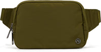 Large 2L Nylon Belt Bag with Adjustable Strap and Dual Compartments