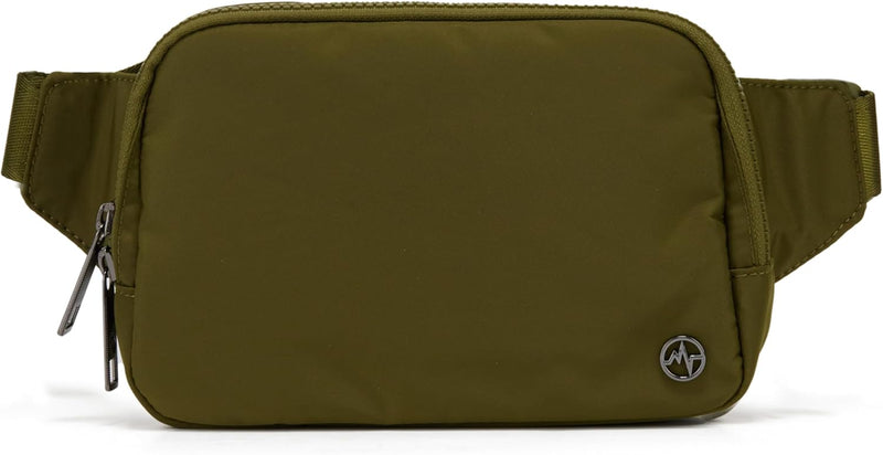 Large 2L Nylon Belt Bag with Adjustable Strap and Dual Compartments