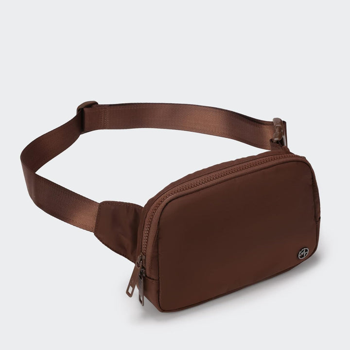 Large 2L Nylon Belt Bag with Adjustable Strap and Dual Compartments