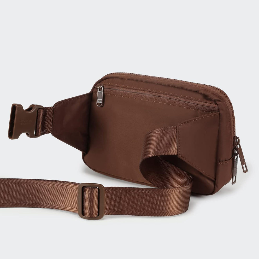 Large 2L Nylon Belt Bag with Adjustable Strap and Dual Compartments