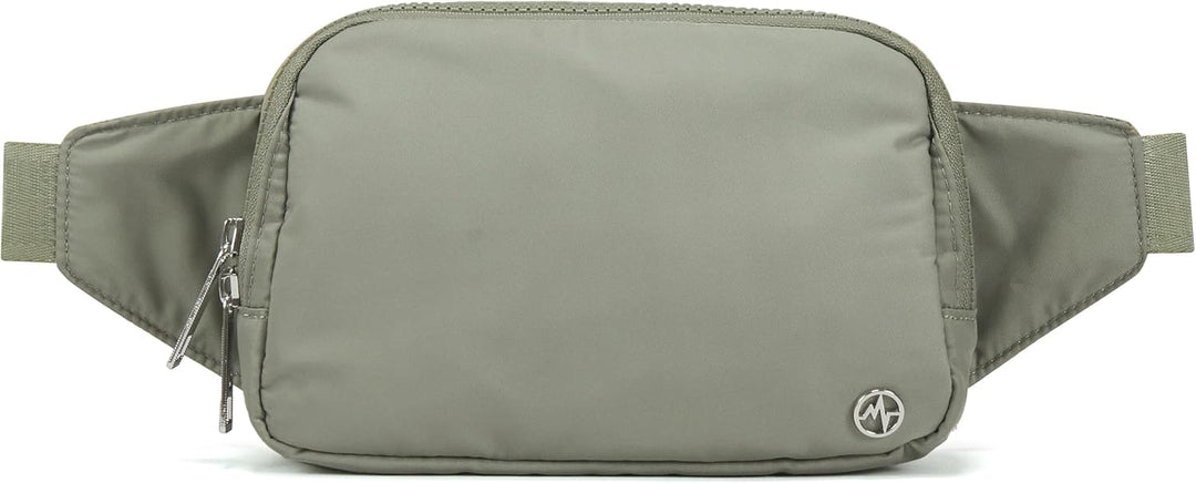Large 2L Nylon Belt Bag with Adjustable Strap and Dual Compartments