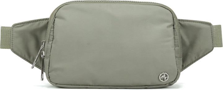 Large 2L Nylon Belt Bag with Adjustable Strap and Dual Compartments